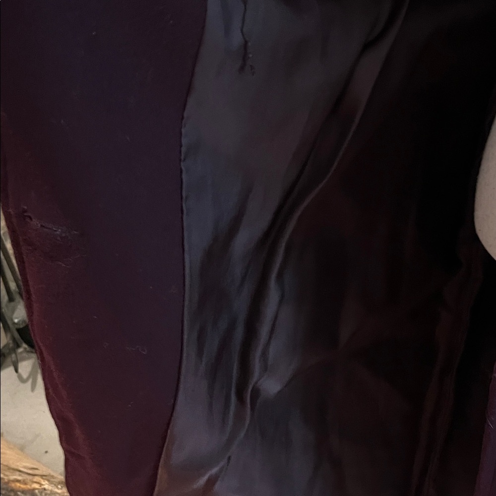 Chic Women's Double-Breasted Wool Coat - Deep Purple - Picture 9 of 11